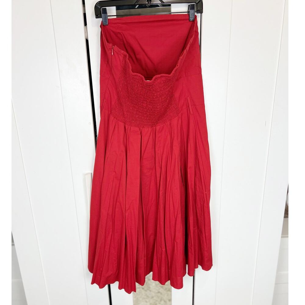 Ashley‎ Stewart Red Strapless Smocked Back Pleated Tube A-Line Dress Size 16 - Picture 6 of 10